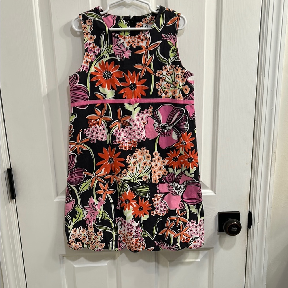 Lilly Pulitzer Floral Kids Dress - Black, Pink, Orange